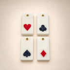 Teen Patti wax sachet set with heart, club, spade and diamond playing card symbols